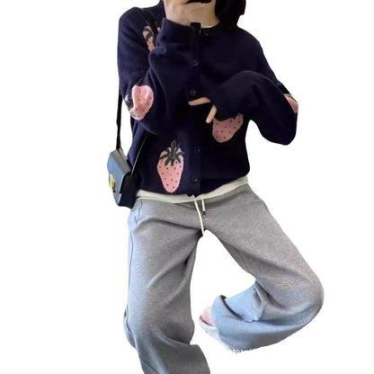 Women's playfully patterned cardigan with button detail NOVAE