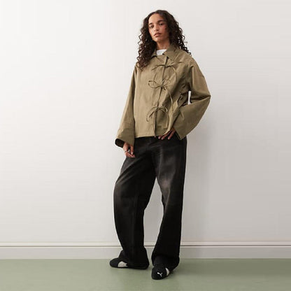 Women's leisure jacket with modern tie straps and a relaxed cut NOVAE
