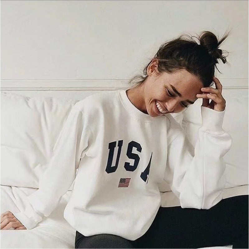 Women's oversized sweatshirt with creative print NOVAE