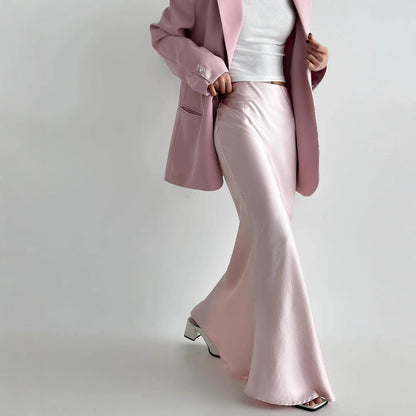 Women's elegant maxi skirt in a silk blend with a figure-flattering cut NOVAE