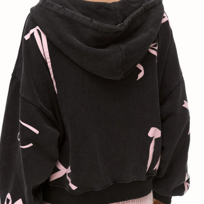 Women's Oversized Hooded Jacket with Eye-Catching Ribbon Design NOVAE