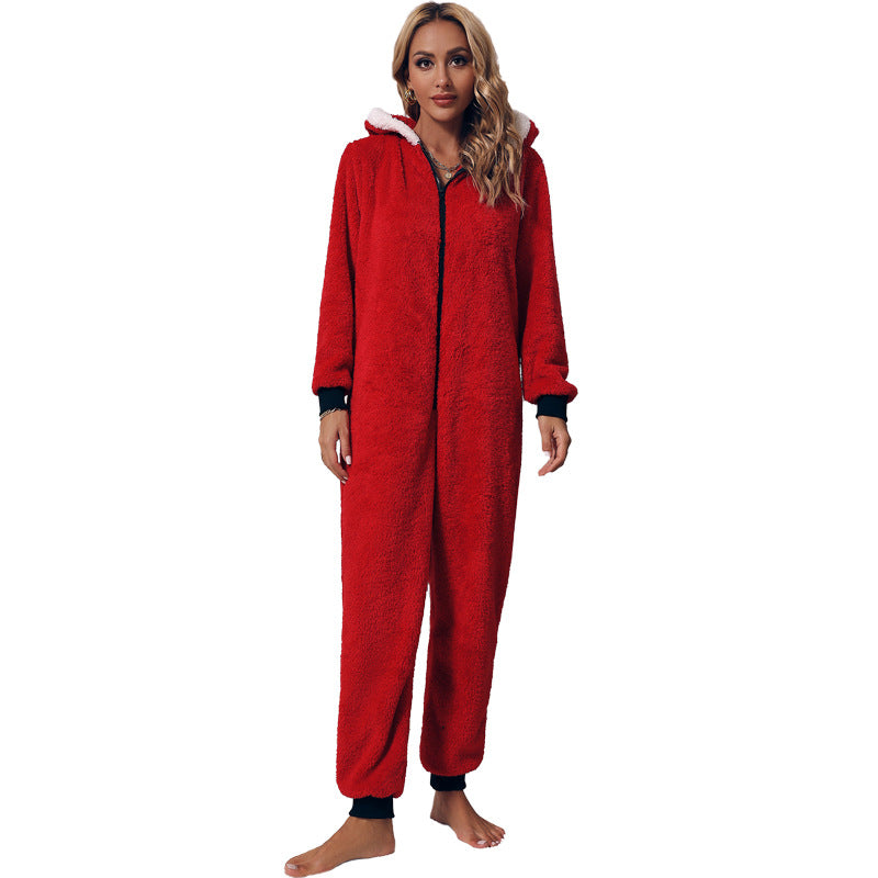 Women's Cozy Onesie with Hood and Zipper NOVAE
