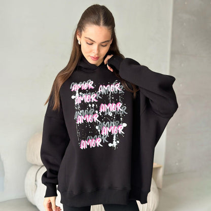 Women's casual hoodie with eye-catching NOVAE lettering