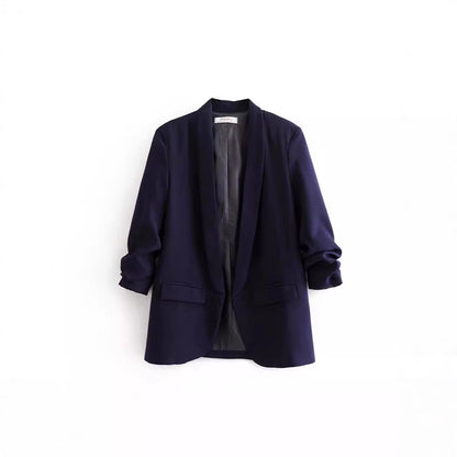 Women's elegant blazer with rolled-up sleeves and practical pockets NOVAE