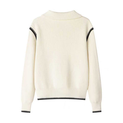 Women's knit sweater with high collar and zipper NOVAE
