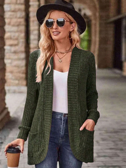 Women's cardigan with long sleeves and structured design NOVAE