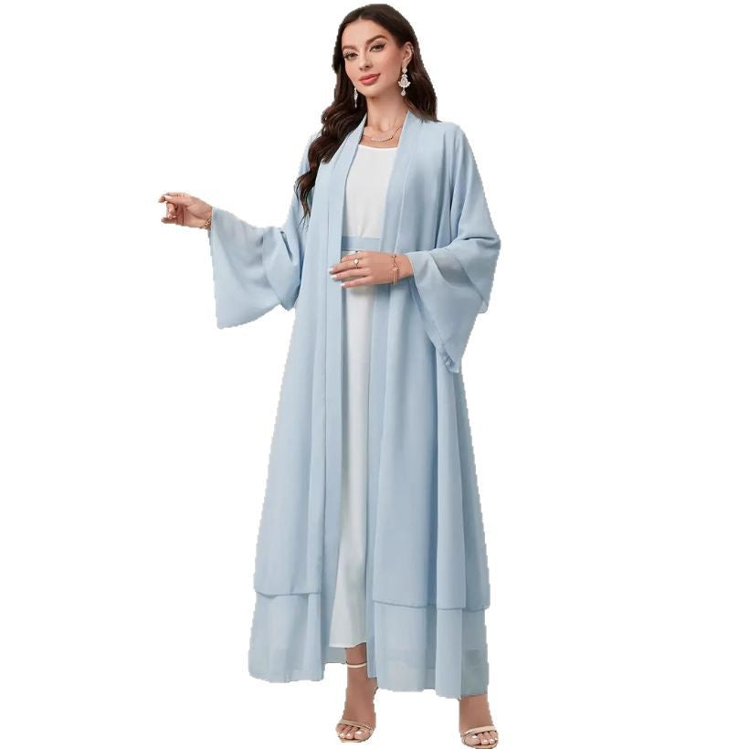 Women's Elegant Long Kimono Jacket in Flowing Fabric with a Wide Fit NOVAE