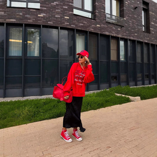 Women's sporty sweatshirt with eye-catching lettering and a relaxed fit NOVAE