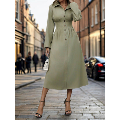 Women's shirt dress in an elegant A-line cut with button details NOVAE