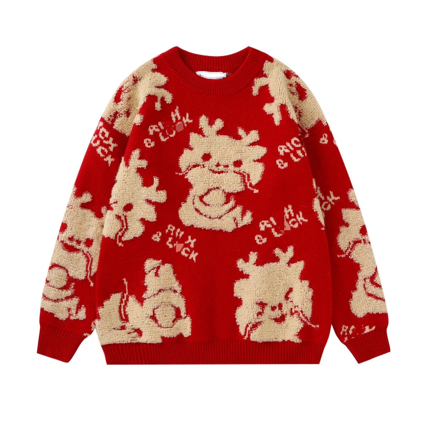 Women's Cozy Sweater with Playful Animal Motif NOVAE