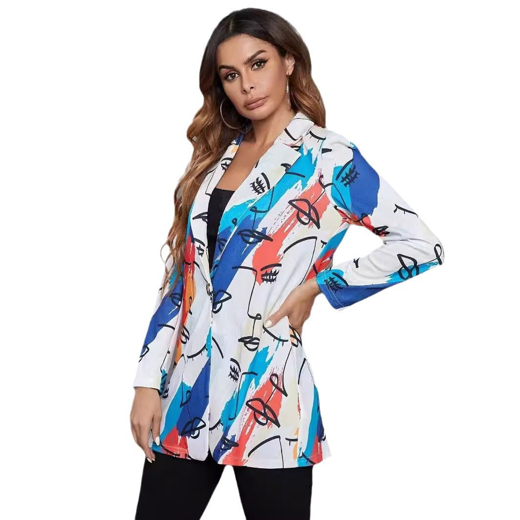 Women's blazer with artistic print and modern cut NOVAE