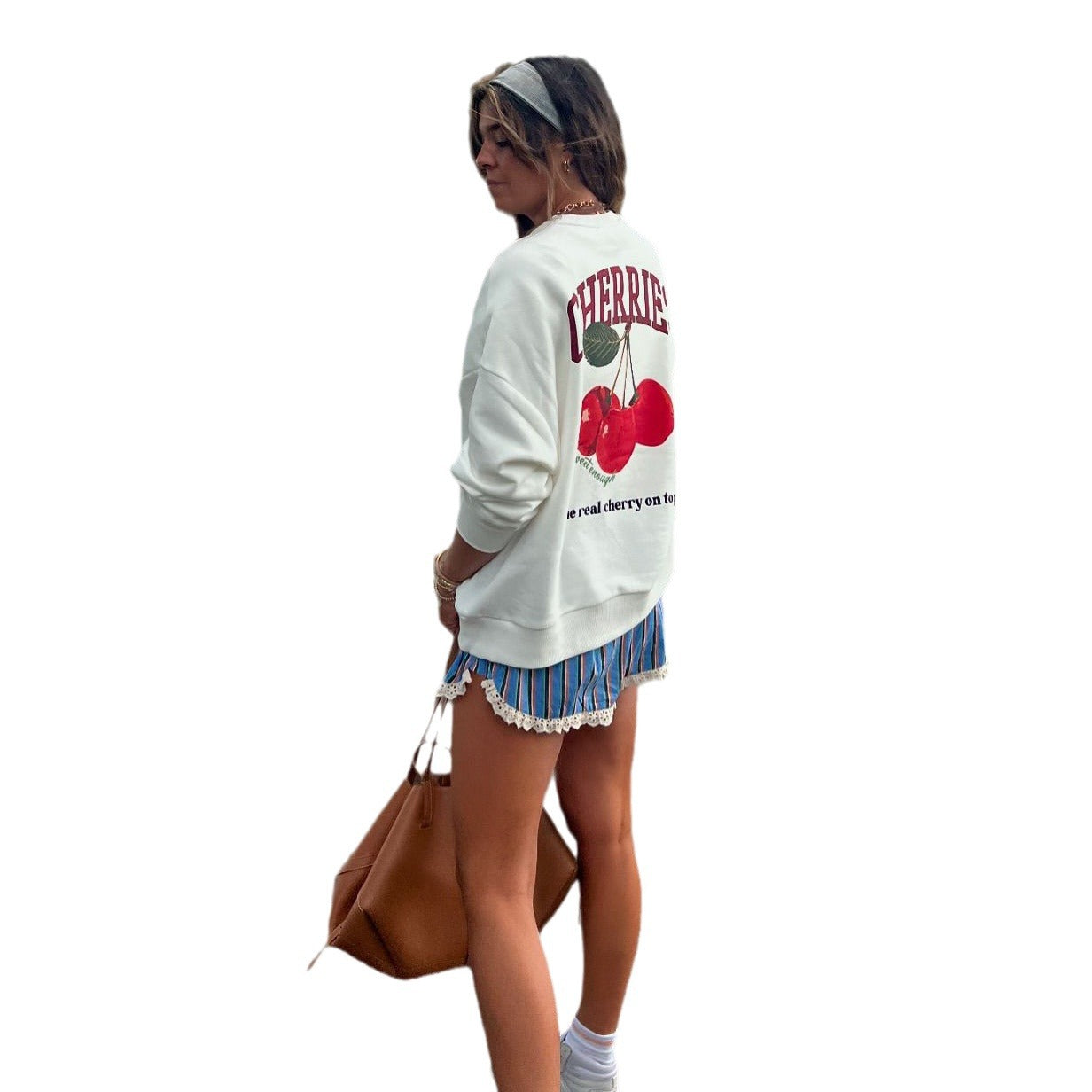 Women's casual sweatshirt with creative fruit motif NOVAE