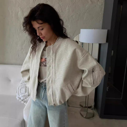 Women's casual bomber jacket with quilted design and practical pockets NOVAE