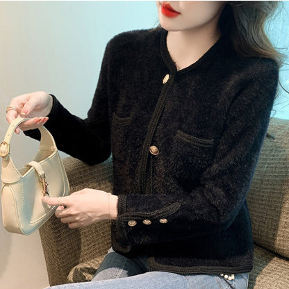 Women's elegant cardigan with gold buttons NOVAE