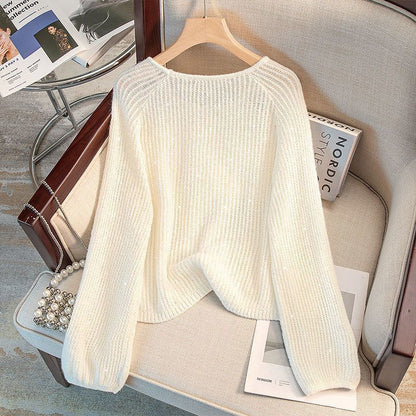 Women's casual pullover with off-the-shoulder design and sparkling details NOVAE