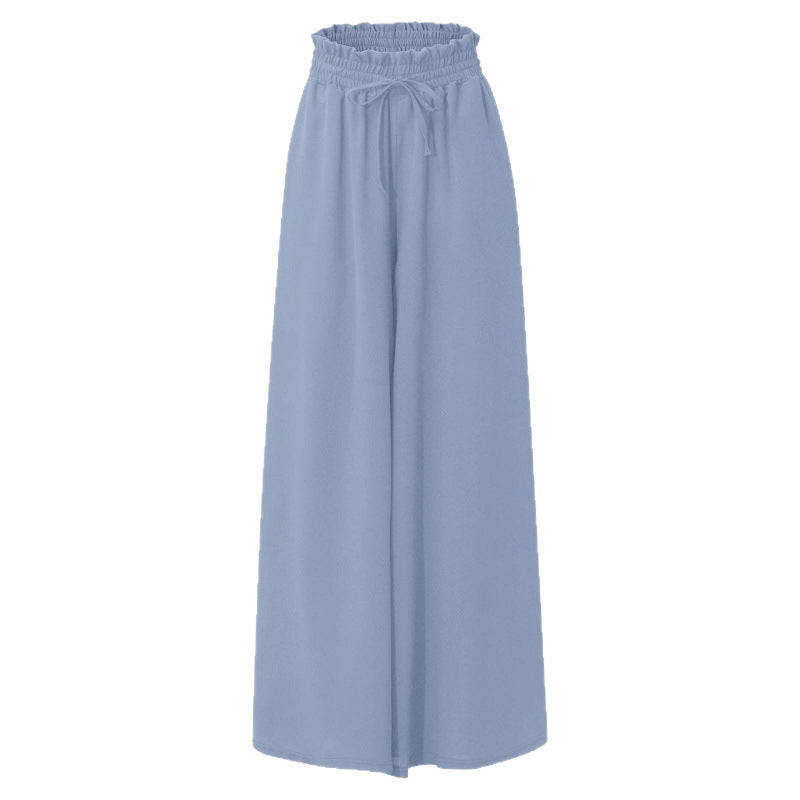 Women's flowing maxi trousers with elasticated waistband and side pockets NOVAE