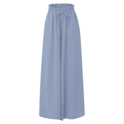 Women's flowing maxi trousers with elasticated waistband and side pockets NOVAE
