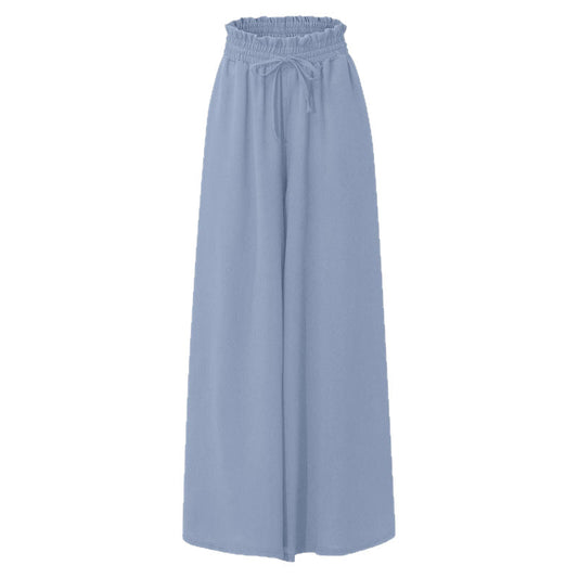 Women's flowing maxi trousers with elasticated waistband and side pockets NOVAE