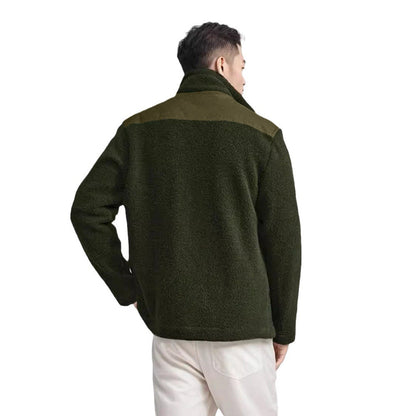 Men's fleece jacket with high collar and practical pockets NOVAE