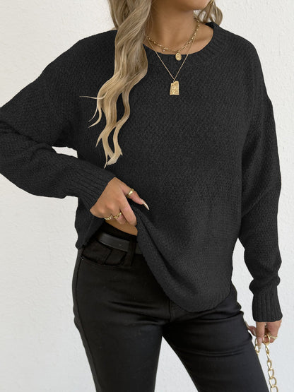 Women's casual knit sweater with high-quality textured pattern NOVAE