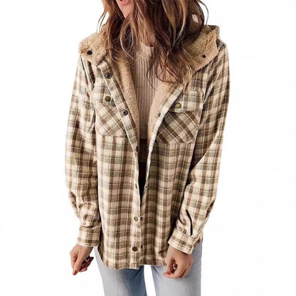Women's checked flannel jacket with cozy lining NOVAE