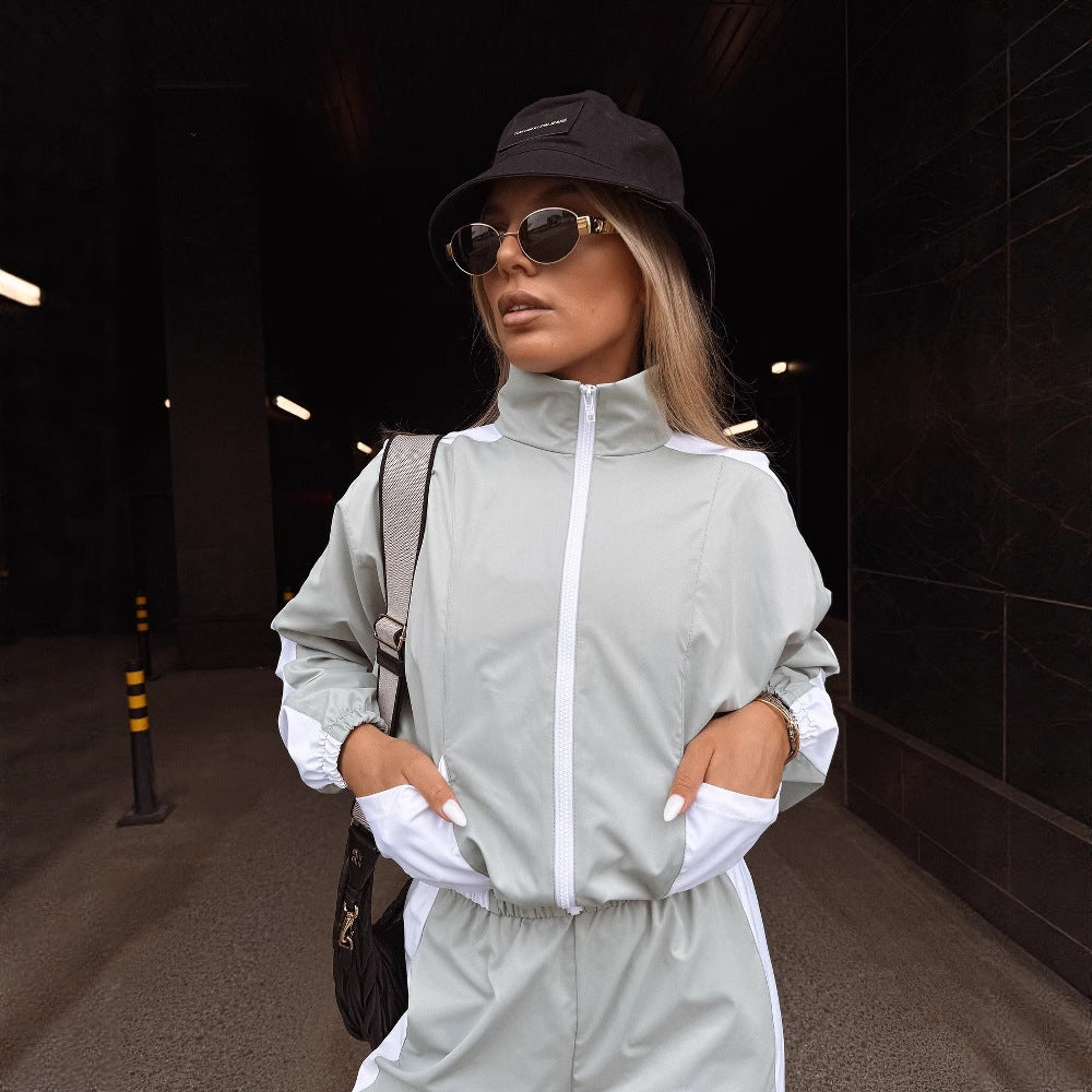 Women's fashionable jumpsuit with high collar and elastic waistband NOVAE