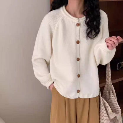 Women's cardigan with asymmetrical cut and generous balloon sleeves NOVAE