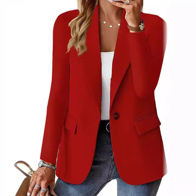 Women's elegant blazer with classic cut and pockets NOVAE