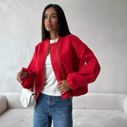 Women's casual bomber jacket with quilted design and practical pockets NOVAE