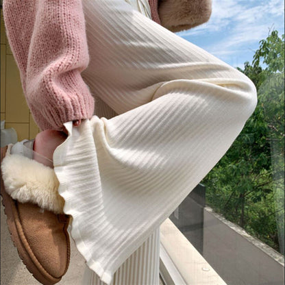 Women's Flowing Knit Trousers with Soft Material and Elegant Hem NOVAE