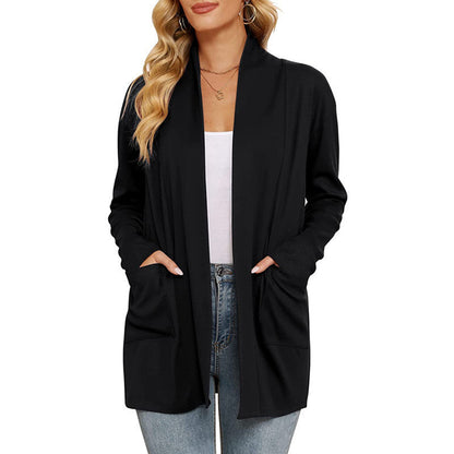 Women's casual long cardigan with pockets NOVAE
