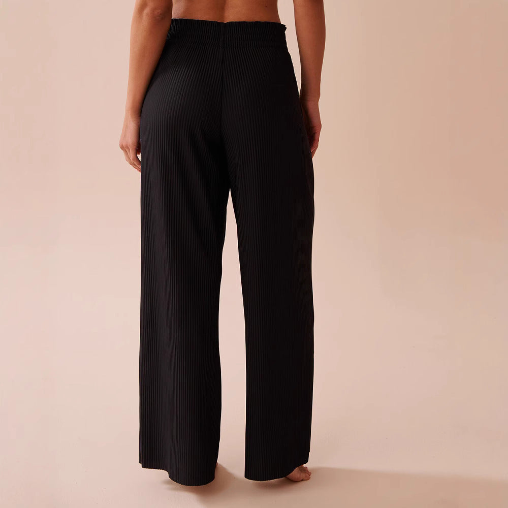 Women's pleated trousers with elasticated waistband and side pockets NOVAE