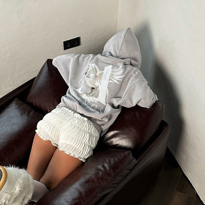 Women's hoodie with creative Pegasus design NOVAE