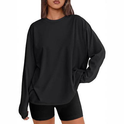 Women's Casual Sweatshirt with Oversized Sleeves and Round Neck NOVAE