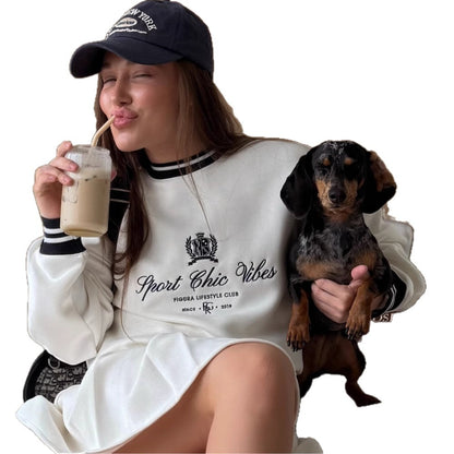 Women's sweatshirt with sporty chic and contrasting details NOVAE