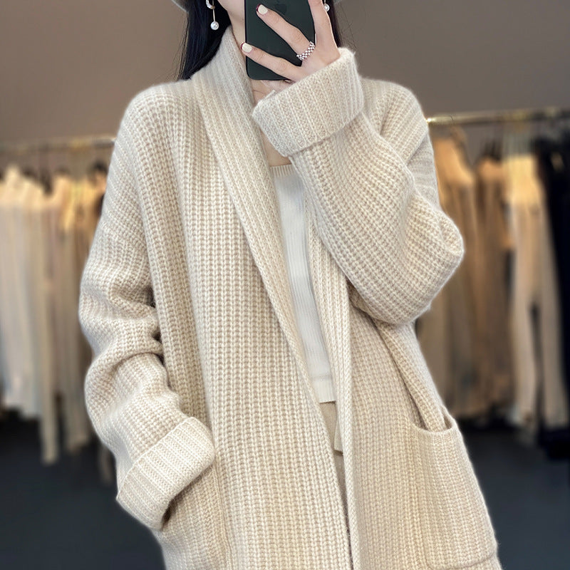 Women's Cozy Knit Cardigan with Deep Pockets NOVAE