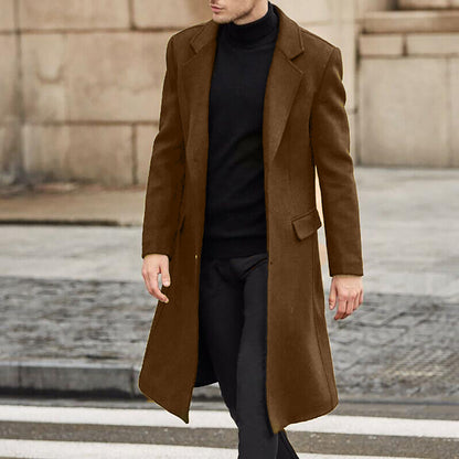 Men's elegant, classic cut coat with high collar NOVAE