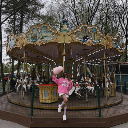 Women's casual hoodie with cheerful smiley print and soft lining NOVAE