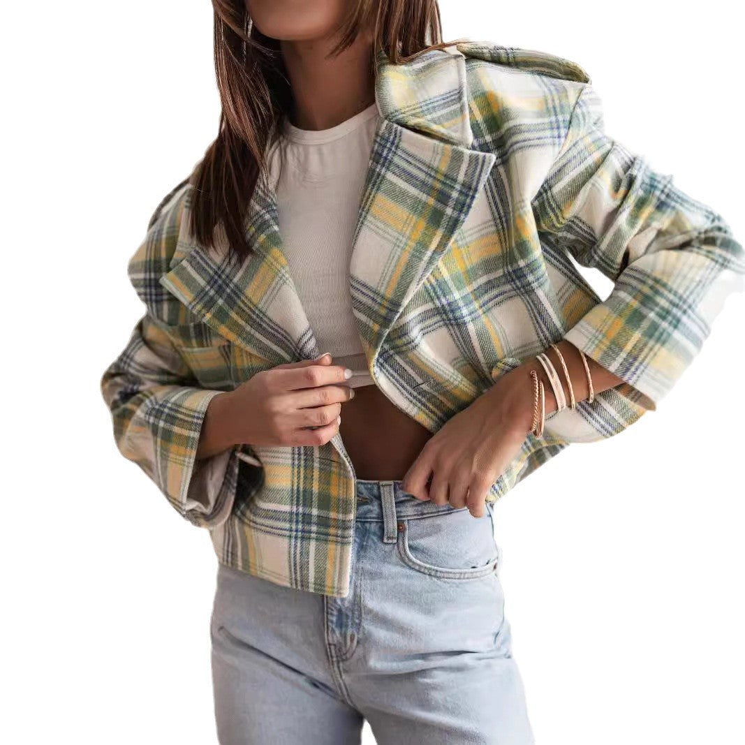 Women's Checkered Blazer Jacket in a Modern Cut NOVAE