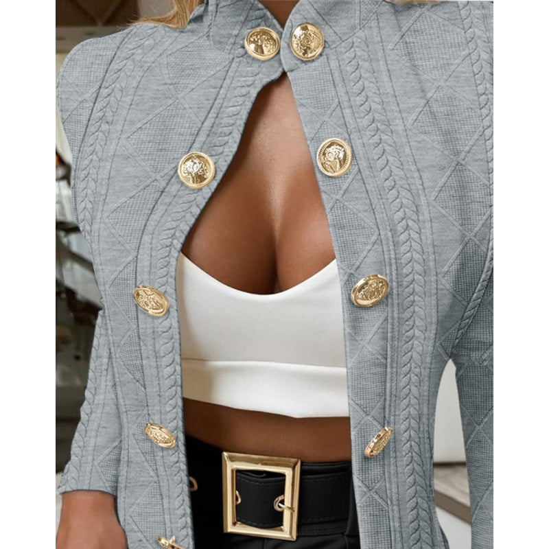 Women's elegant and fashionable cardigan with decorative buttons NOVAE