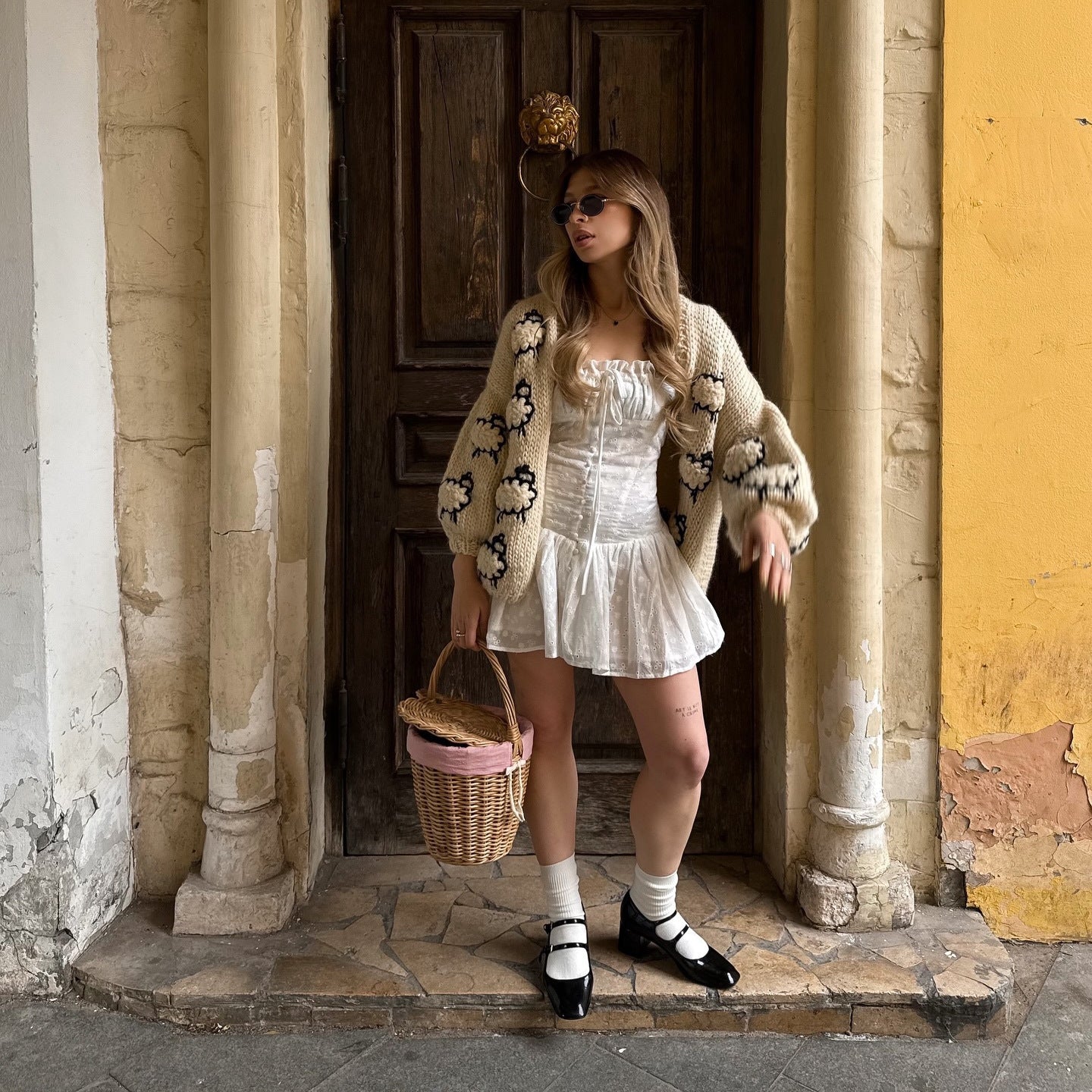 Women's cardigan with unique sheep design and casual cut NOVAE