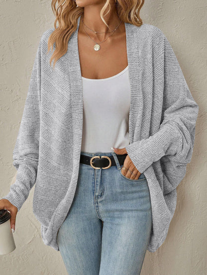 Women's casual cardigan with wide sleeves and open design NOVAE