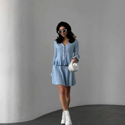 Women's casual dress with pleats and peplum NOVAE