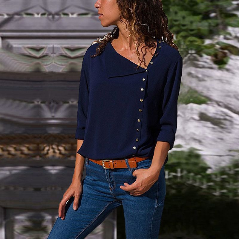 Women's fashionable blouse with subtle button details NOVAE