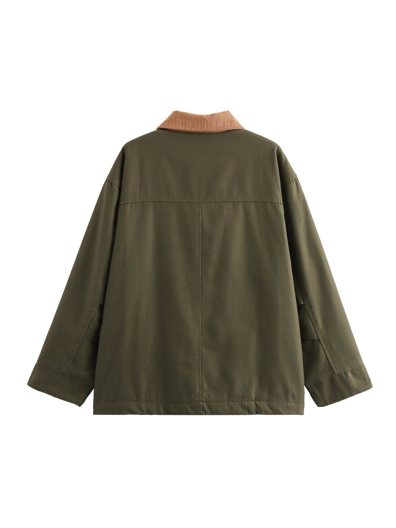 Women's casual transitional jacket with corduroy-style collar and practical pockets NOVAE