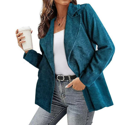 Women's modern corduroy blazer with a relaxed cut and practical pockets NOVAE