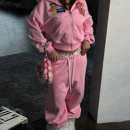 Women's leisure loungewear set with hooded jacket and casual trousers NOVAE