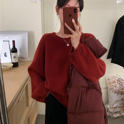 Women's casual sweater with voluminous sleeves and soft material NOVAE