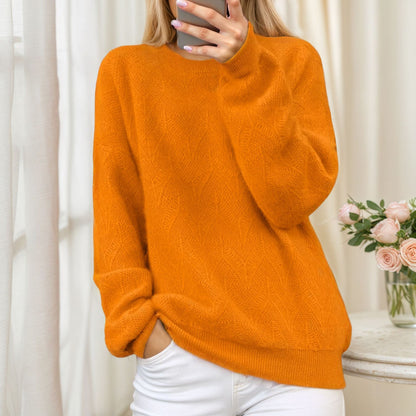 Women's soft knit sweater with elegant pattern NOVAE