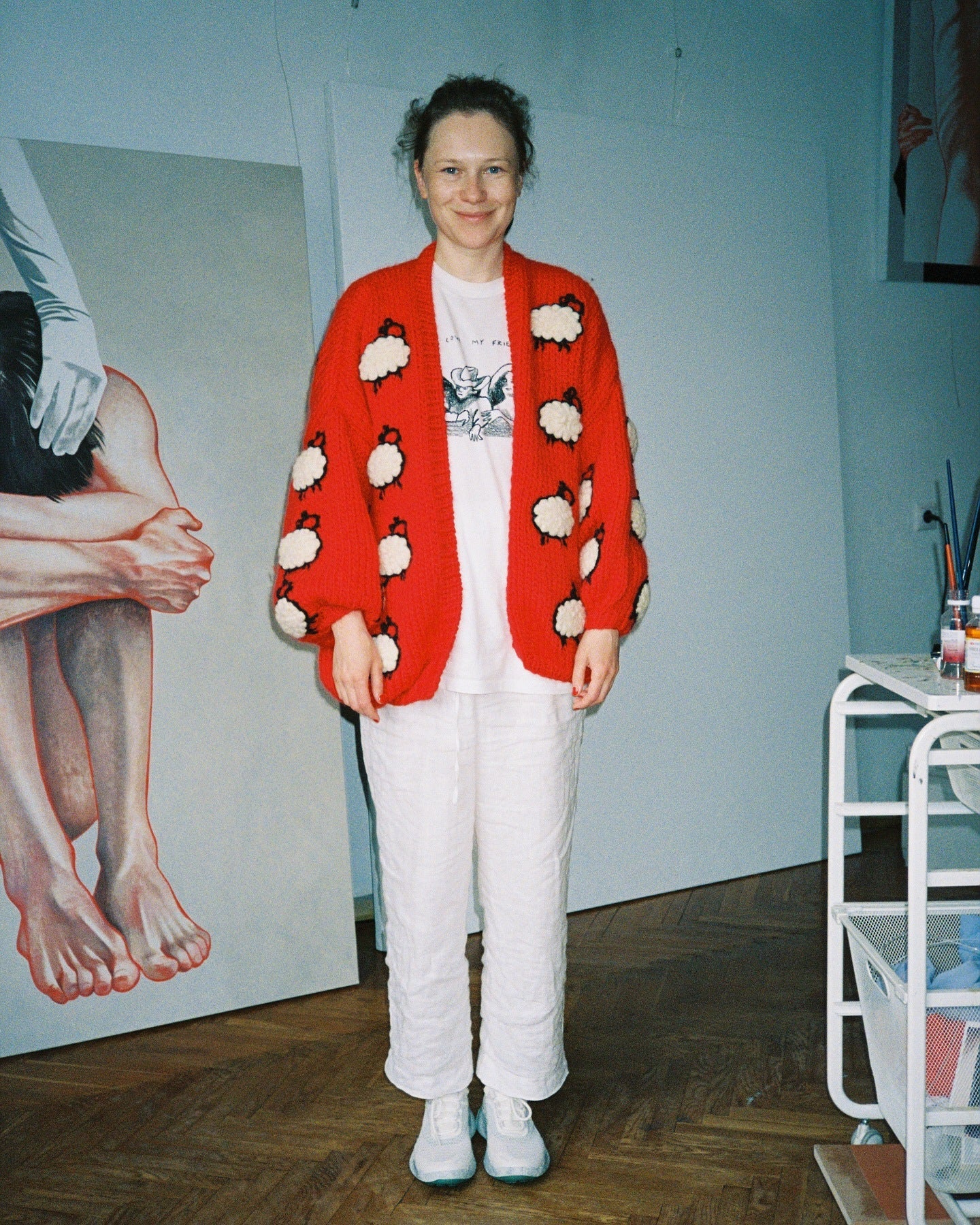 Women's cardigan with unique sheep design and casual cut NOVAE